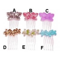 Hair Comb - 144 PCS Plastic Butterfly & Flower Combs - BF-C12